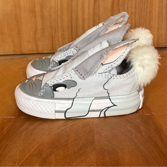 Baby 2 Converse All Star Creature Ox Sneakers Grey Bunny SEF1233 - Picture 3 of 8